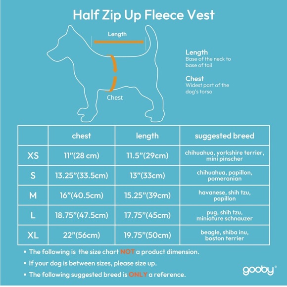 NWT Gooby Half Zip Up Fleece Vest Dog Sweater X-Large - Picture 2 of 5